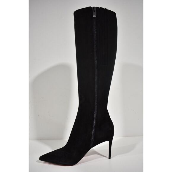 Christian Louboutin Kate Botta 85 Black Suede Knee High Zipper Heel Boot 37 - Picture 9 of 12